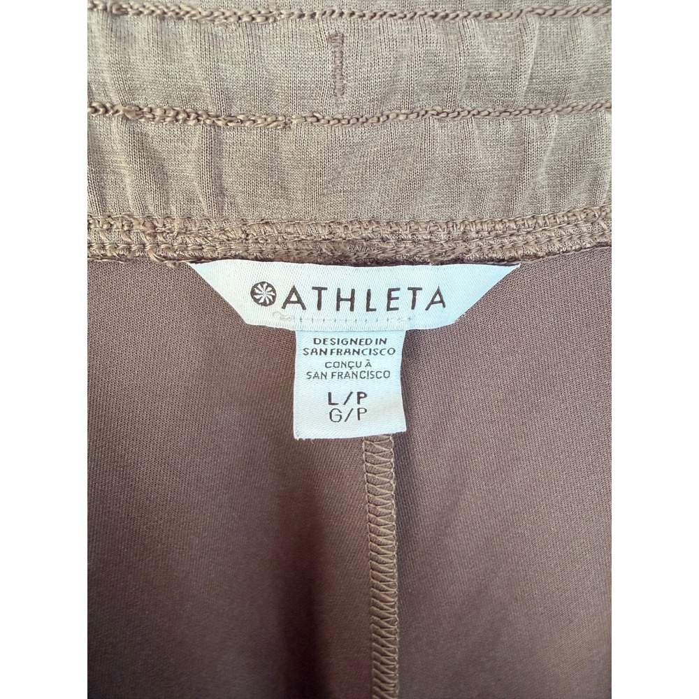 Athleta Pant Women's L Seasoft Mid Rise Straight Gray Drawstring Travel - Picture 5 of 9